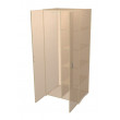Wardrobe double door with half hanging space and half shelves